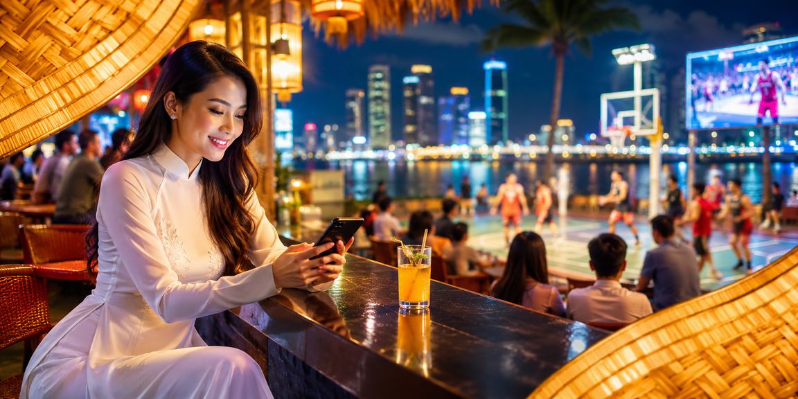 Người hâm mộ bóng rổ tại Đà Nẵng trong trang phục áo dài theo dõi trận đấu và đặt cược trực tuyến