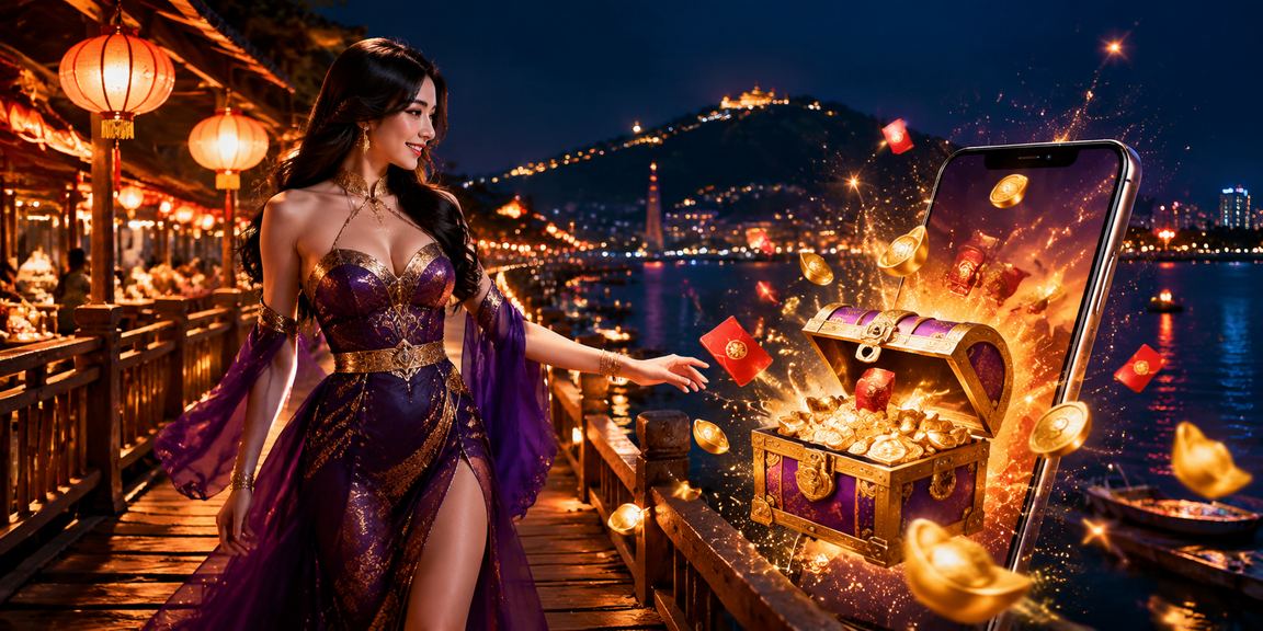 Bầu không khí chợ đêm Vũng Tàu với phong bao đỏ tượng trưng cho ưu đãi và thưởng thêm trực tuyến